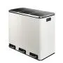 HEMBOR Trash Can, 14.3 Gallon (3X17L) Pedal Step Rubbish Bin, Stainless Steel Compartment Classified Recycle Garbage Dustbin, with Removable Inner Buckets and Handles, Soft Silent Lid Close(White) HEMBOR Trash Can, 14.3 Gallon (3X17L) Pedal Step Rubbish Bin, Stainless Steel Compartment Classified Recycle Garbage Dustbin, with Removable Inner Buckets and Handles, Soft Silent Lid Close(White)