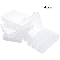 WingsShop 4 Packs of 24 Grids Plastic Storage Organizer Box with Dividers Containers Jewelry Storage Box for Beads Earrings Necklaces Rings Metal Parts Accessories Screws