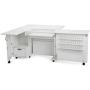 Arrow K8411 Wallaby II Kangaroo Sewing, Cutting, Quilting, Crafting Cabinet and Table, Includes Storage and Airlift, Portable with Wheels White Ash Finish
