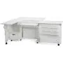 Arrow K8411 Wallaby II Kangaroo Sewing, Cutting, Quilting, Crafting Cabinet and Table, Includes Storage and Airlift, Portable with Wheels White Ash Finish