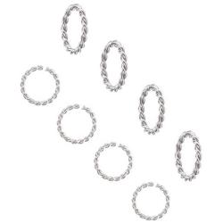 UNICRAFTALE 100pcs 304 Stainless Steel Close but Unsoldered Jump Rings Silver Tone Open Jump Rings Twisted Connector Rings for Necklace DIY Jewelry Making 12x1.5mm