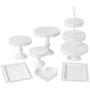 Set of 7 Pieces Cake Stand and Pastry Trays Metal Cupcake Holder Fruits Dessert Display Plate for Baby Shower Wedding Birthday Party Celebration