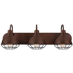 Kira Home Liberty 24'' 3-Light Modern Industrial Farmhouse Vanity/Bathroom Light, Brushed Bronze Finish