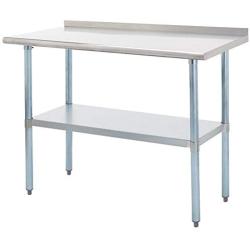 ROCKPOINT NSF Stainless Steel Commercial Kitchen Work Table with Backsplash, Silver,48x 24inch