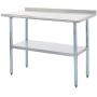 ROCKPOINT NSF Stainless Steel Commercial Kitchen Work Table with Backsplash, Silver,48x 24inch