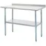 ROCKPOINT NSF Stainless Steel Commercial Kitchen Work Table with Backsplash, Silver,48x 24inch ROCKPOINT NSF Stainless Steel Commercial Kitchen Work Table with Backsplash, Silver,48x 24inch