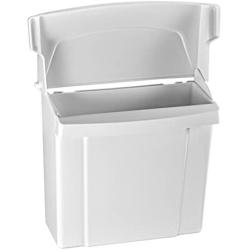 Alpine Sanitary Napkins Receptacle 5 x 9 x 12 in - Hygiene Products, Tampon & Waste Disposal Container - Durable ABS Plastic - Seals Tightly & Traps Odors -Easy Installation Hardware Included (White)