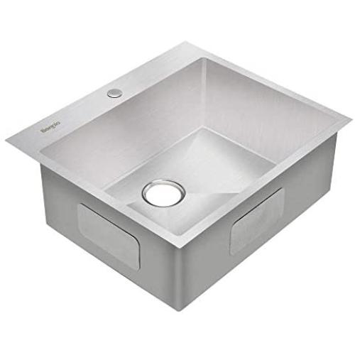 Bonnlo 25 Inch Drop-in Kitchen Sink 18 Gauge T304 Stainless Steel Single Bowl Topmount Sink, 25 x 22 x 9 inch