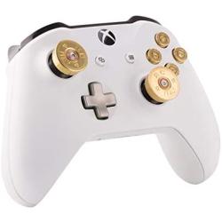 Metal Bullet Buttons for Xbox One Controller, Replacement Parts Bullet Thumbsticks Analog Joystick & A B X Y Buttons Set Mod Kits for Xb1 Controller with Installation Tools(Retro Design-Gold)