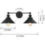 LMSOD Bathroom Vanity Light,2 Lights Vintage Industrial Black Wall Sconce Metal Lighting Fixture