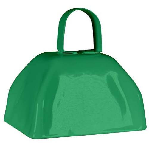 Metal Cowbells with Handles 3 inch Novelty Noise Maker - 12 Pack (Green)