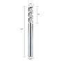 SpeTool 1/4 End Mill for Aluminum 3 Flutes CNC Spiral Router Bit for Aluminum Cut Non-Ferrous Metal Upcut 2.5 inches Long