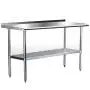 Stainless Steel Table for Prep & Work 24 x 48 Inches, NSF Commercial Heavy Duty Table with Undershelf and Backsplash for Restaurant, Home and Hotel Stainless Steel Table for Prep & Work 24 x 48 Inches, NSF Commercial Heavy Duty Table with Undershelf and Backsplash for Restaurant, Home and Hotel