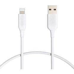 Amazon Basics Lightning to USB Cable - MFi Certified Apple iPhone Charger, White, 1-Foot (Durability Rated 4,000 Bends)