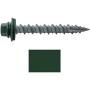 Metal Roofing Screws: (250) 10 x 1-1/2''  Forest/Ivy Green Hex Head Sheet Metal Roof Screw. Self Starting Metal to Wood siding Screws. EPDM Washer. Colored Head