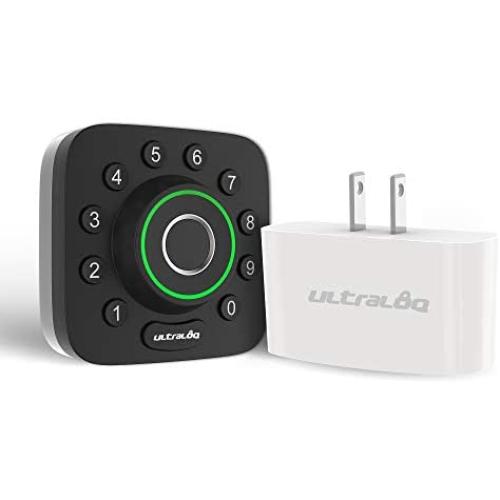 U-Bolt Pro Bluetooth Enabled Fingerprint and Keypad Smart Deadbolt + Bridge WiFi Adaptor | 6-in-1 Keyless Entry | Control Remotely Via Smartphone | Fingerprint ID | Anti-peep Code | Auto Unlock & Lock