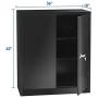 INTERGREAT Locking Metal Storage Cabinet with Doors, Lockable Steel Storage Cabinet with Lock and Shelves, Heavy Duty Metal Cabinet for Office, Garage, Home, Shop, Basement (Black)