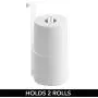 mDesign Metal Wire Over The Tank Toilet Tissue Paper Roll Holder Dispenser and Reserve for Bathroom Storage and Organization - Hanging, Holds 2 Rolls - Matte White