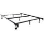 MALOUF Structures Heavy Duty Adjustable Metal Center Support and Rug Rollers bed frame, Queen, Full XL, Full, Twin XL, Twin, Black