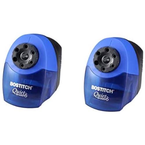 Bostitch QuietSharp 6 Heavy Duty Classroom Electric Pencil Sharpener, 6-Holes, Blue (EPS10HC) - 2 Pack