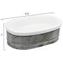 Creative Co-op Galvanized Metal and Stoneware Vintage Soap Dish