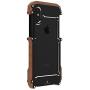 iPhone X Wood Metal Frame Case, Drop Protection Ultra Thin Aluminum Metal Cover Protective Case Shockproof Dropproof Bumper Frame for Apple iPhone X/iPhone tan 5.8inch (Black)