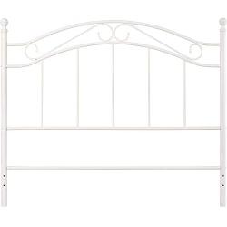 White Metal Headboard Queen Full Size (White)