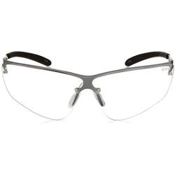 Bollé Safety 40073 Silium Safety Eyewear with Silver Metal + TPE Semi-Rimless Frame and Clear Lens