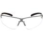 Bollé Safety 40073 Silium Safety Eyewear with Silver Metal + TPE Semi-Rimless Frame and Clear Lens