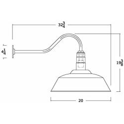 The Standard | 20 Inch RLM Steel Dome | 23 Inch Gooseneck Barn Light (Green)
