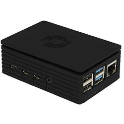 Raspberry Pi 4 ABS Case with Cooling Fan and Heat Sink (Black)