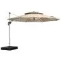 PURPLE LEAF 12 Feet Double Top Round Deluxe Patio Umbrella Offset Hanging Umbrella Outdoor Market Umbrella Garden Umbrella, Beige PURPLE LEAF 12 Feet Double Top Round Deluxe Patio Umbrella Offset Hanging Umbrella Outdoor Market Umbrella Garden Umbrella, Beige