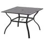 Patio Dining Table Outdoor Metal Steel Frame Square Table with Umbrella Hole, Dining Table for 4 Patio Dining Table Outdoor Metal Steel Frame Square Table with Umbrella Hole, Dining Table for 4