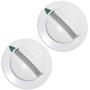 AMI PARTS WE1M652 Electric Timer Control Knob with Reinforced Metal Ring 2-Pack Replacement Part for General Electric GE Dryer Part Replaces AP3995164 PS1482196