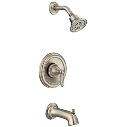 MOEN T2153BN Brantford Posi-Temp Pressure Balancing Tub and Shower Trim Kit Valve Required, 0.5, Brushed Nickel