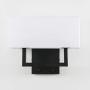 Permo 2-Lights Wall Sconce Light Fixture Black Finish with White Textile Shades and 2pcs On/Off Switch Button Living Room Bedside Nightstand Light