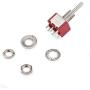 Clyxgs 10Pcs Rocker Toggle Switch ON-ON 6 Pins 2 Positions Metal Bat 3A 250V 5A 125V Red (Pack of 10)