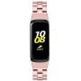 Compatible with Samsung Galaxy Fit SM-R370 Bands, Galaxy Fit Watch Band Solid Stainless Steel Metal Replacement Bracelet Strap for Galaxy Fit SM-R370 Smart Watch, Adjustable (Rosepink)