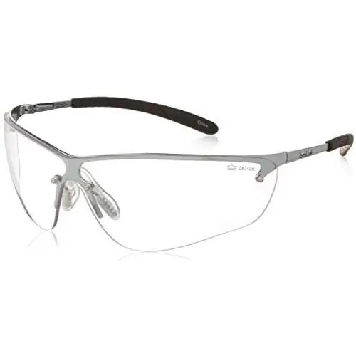 Bollé Safety 40073 Silium Safety Eyewear with Silver Metal + TPE Semi-Rimless Frame and Clear Lens Bollé Safety 40073 Silium Safety Eyewear with Silver Metal + TPE Semi-Rimless Frame and Clear Lens