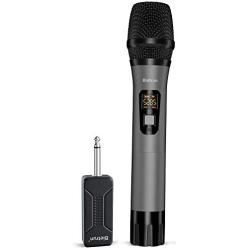 Wireless Microphone, Uhf Metal Dynamic Handheld Karaoke Mic, Rechargeable Receiver (Work 6hs), 160ft Range, for Karaoke Machine, Singing, Stage, Speaker, Amplifier, Mixer, iPhone, Camera, Laptop