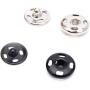 Senkary 200 Sets Sew-on Snap Buttons Metal Snap Fastener Press Studs Buttons for Clothing, 10 mm, Black and Silver