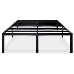 Olee Sleep 18'' Heavy Duty Queen Steel Slat, No Box Spring Needed, Black