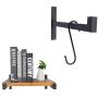 OVOV 2 Pcs Steel Heavy Duty Shelf Brackets Wall Mounted Industrial Metal Shelf Supports Matte Black 12 Inches