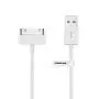 POWERADD Apple Certified iPhone 4 4s 3G 3GS iPad 1 2 3 iPod Touch Nano 30 Pin Charger USB Sync Cable Charging Cord Dock Adapter Data 4 Feet White (1pcs)