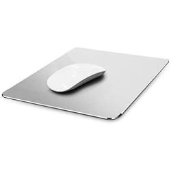 Hard Metal Silver Aluminum Mouse Pad Mat Ultra Thin Big XL Double Side Design Mouse Mat Waterproof Fast and Accurate Control for Gaming and Office(Large 11.81X9.45 Inch)