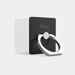 iRing Link-Detachable Plate for Wireless Charging, Include Hook Mount for Wall or Car Cradle. Original AAUXX Cell Phone Ring Grip Finger Holder Mobile Stand, Universally Compatible(Matt Black)