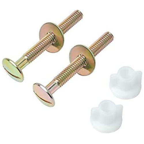 Jwodo Toilet Seat Screws, Universal Toilet Seat Hinge Bolts and Screw, with Heavy Duty Steel Toilet Seat Hinge Bolts, Plastic Nuts and Metal Washers, Replacement Parts for Top Mount Toilet Seat Hinges