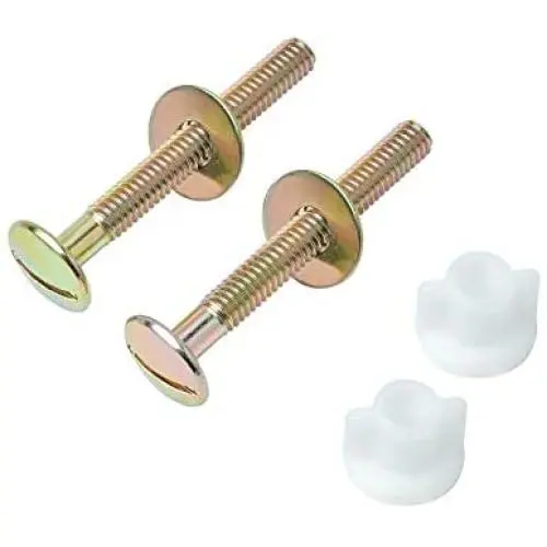 Jwodo Toilet Seat Screws, Universal Toilet Seat Hinge Bolts and Screw, with Heavy Duty Steel Toilet Seat Hinge Bolts, Plastic Nuts and Metal Washers, Replacement Parts for Top Mount Toilet Seat Hinges