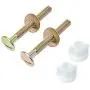 Jwodo Toilet Seat Screws, Universal Toilet Seat Hinge Bolts and Screw, with Heavy Duty Steel Toilet Seat Hinge Bolts, Plastic Nuts and Metal Washers, Replacement Parts for Top Mount Toilet Seat Hinges