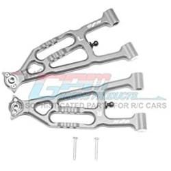 Losi 1/10 Baja Rey 4WD Desert Truck (LOS03008) Upgrade Parts Aluminum Front Lower Suspension Arm - 1 Pair Set Gray Silver